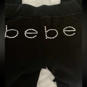 BEBE rhinestone & drawstring lounge pant